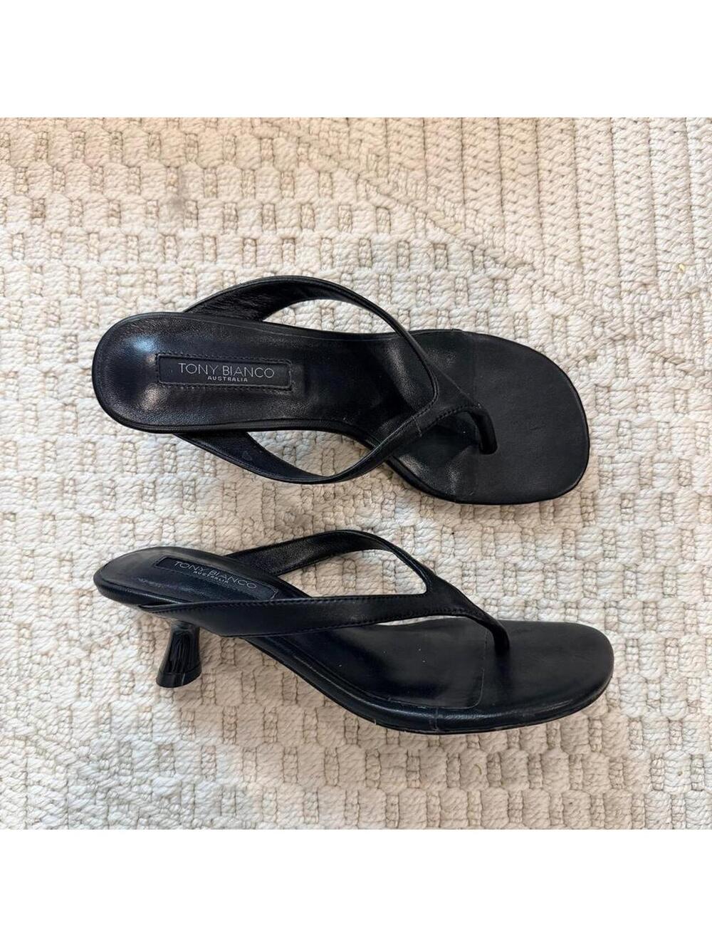 Tony Bianco Krista Black Nappa Kitten Heels